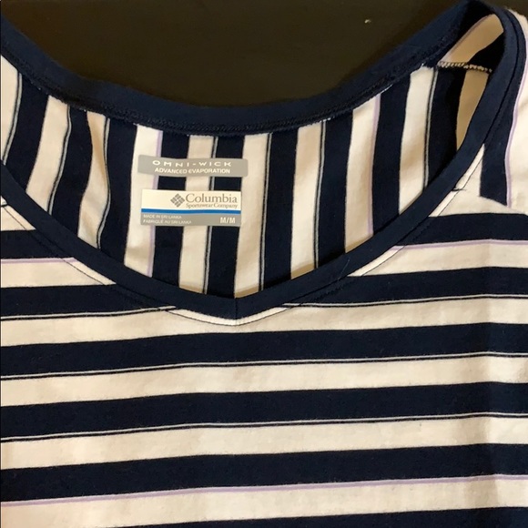🛍 Columbia Navy/White Stripped Blouse 💙 - Picture 4 of 8